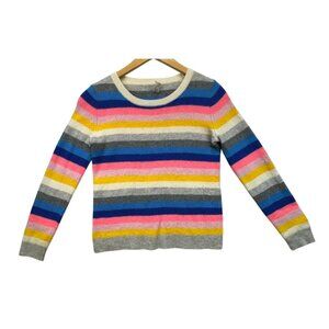 J. Crew Striped Lambs Wool & Nylon Sweater S Multicolor Rainbow
